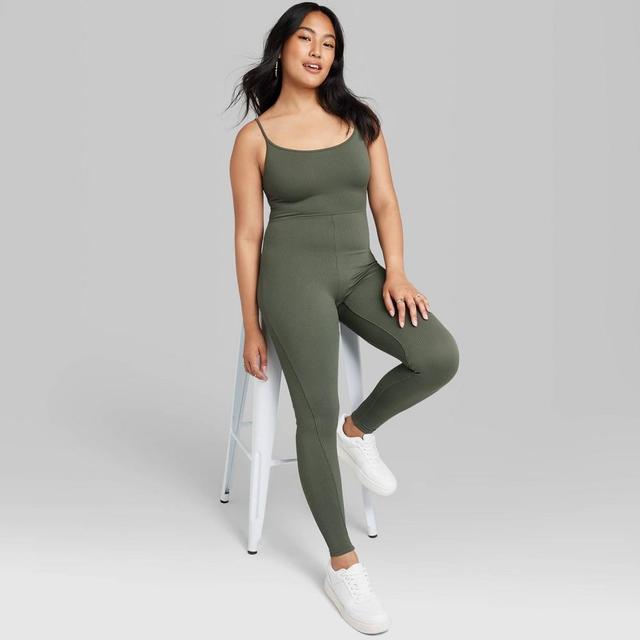 Womens Seamless Bodysuit - Wild Fable Olive Green XL Product Image