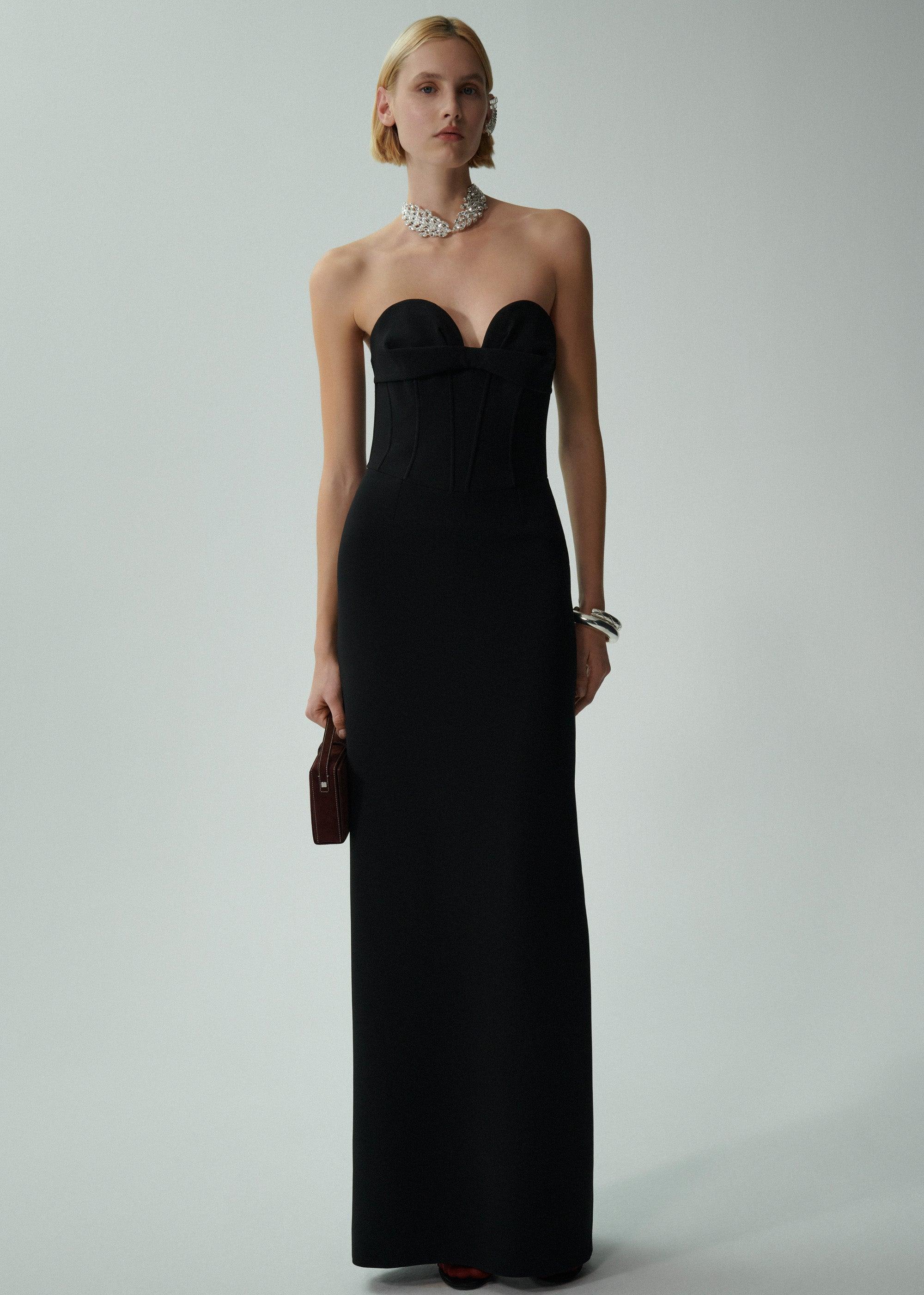 Bustier gown in black Product Image