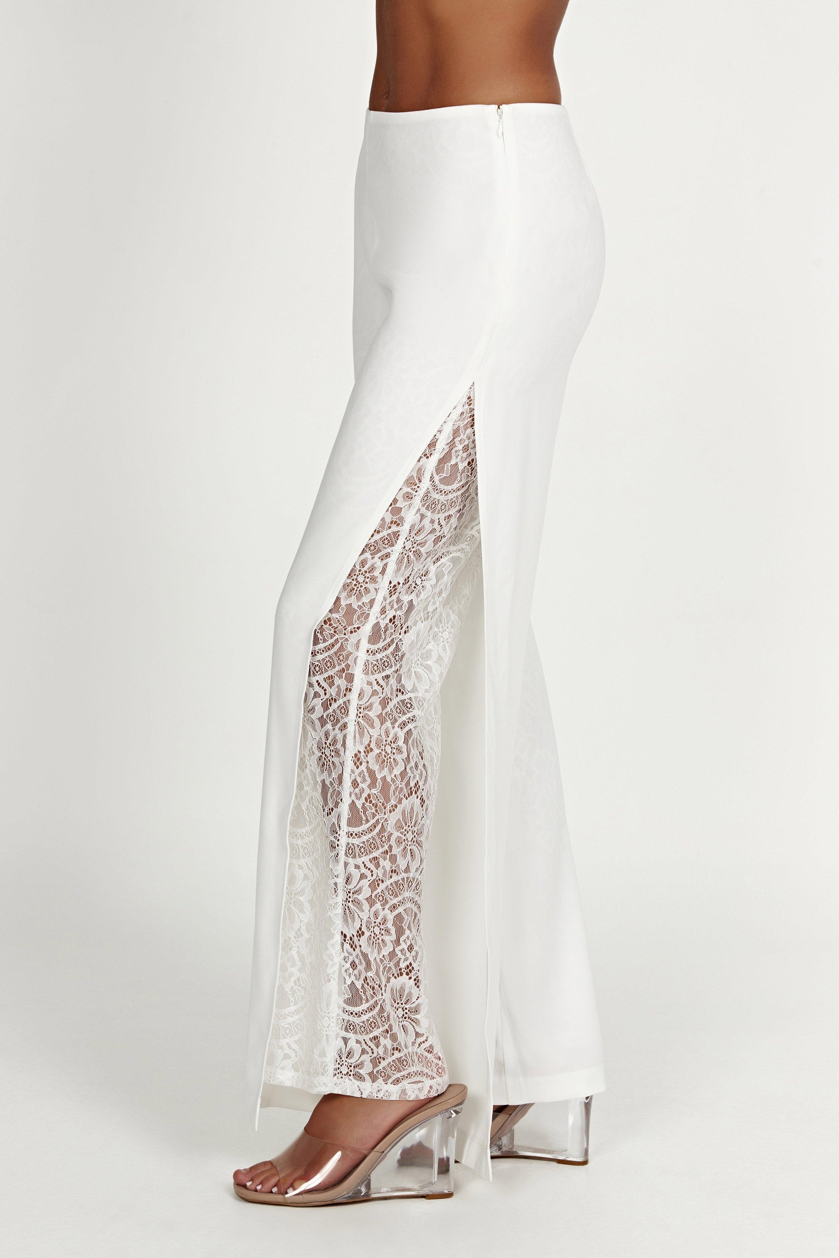 Estee Split Lace Pants - White Product Image