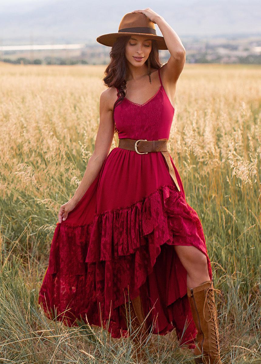 Christelle Dress in Crimson Product Image