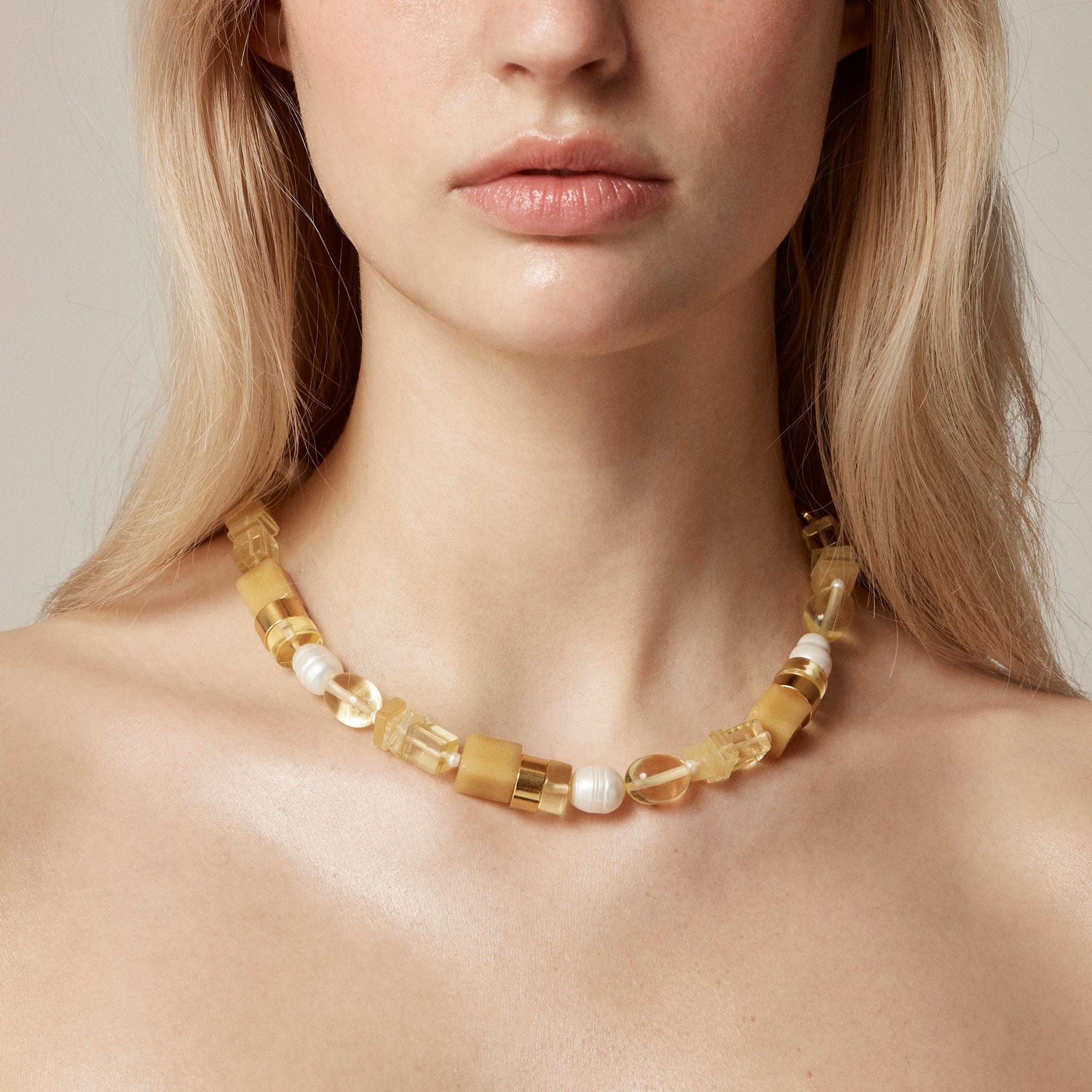 Stone and pearl necklace Product Image