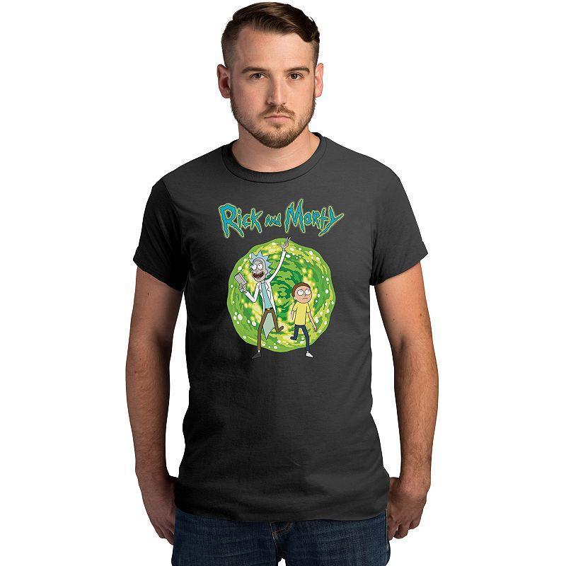 Mens Rick and Morty Portal Tee Grey Product Image