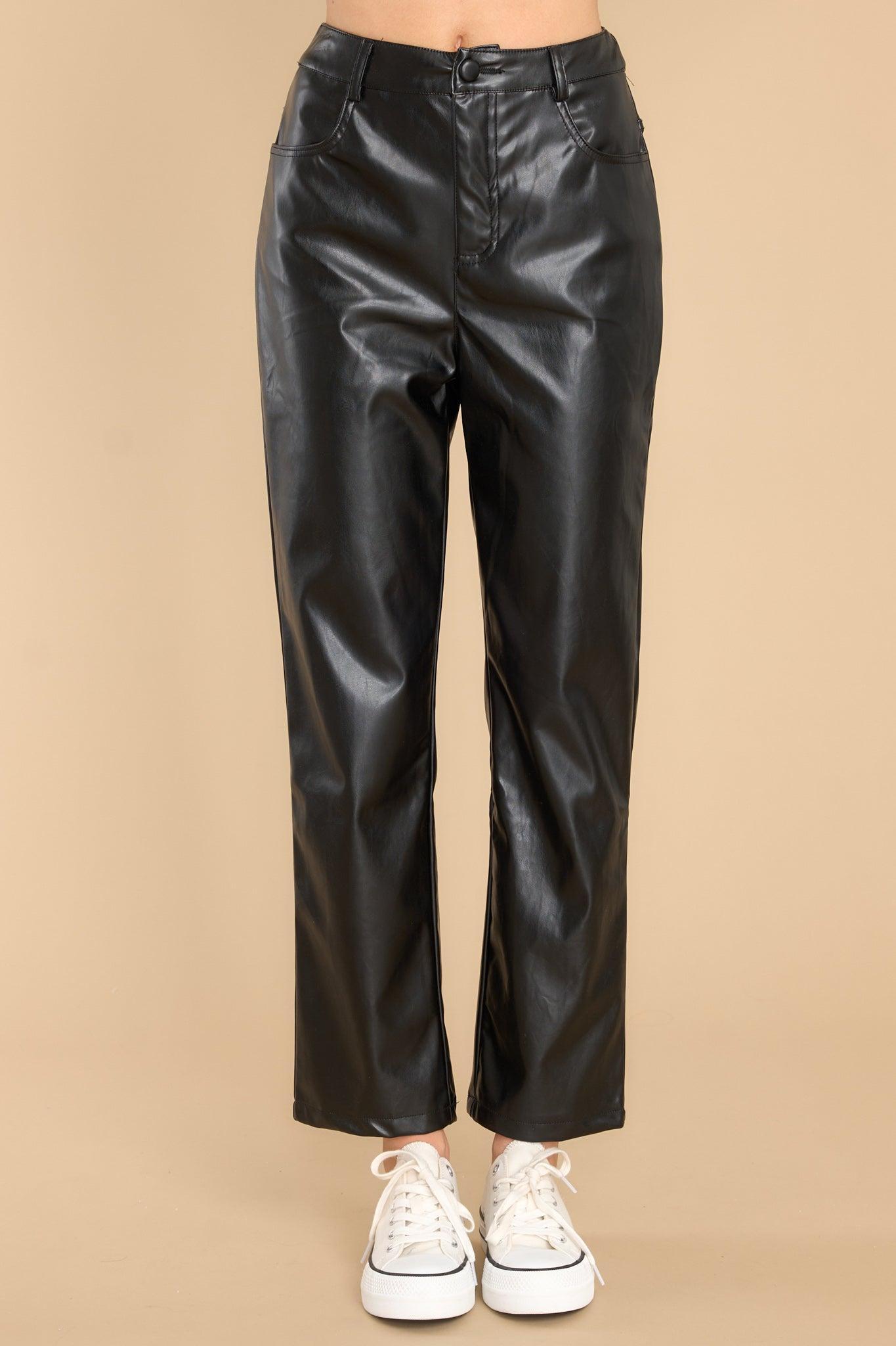 Out Last Night Black Faux Leather Pants Product Image