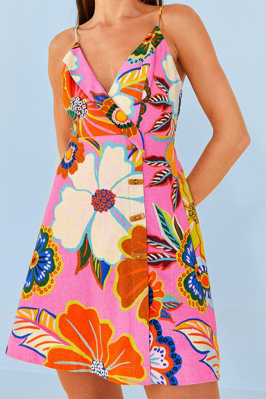 Pink Full Garden Mini Dress Product Image