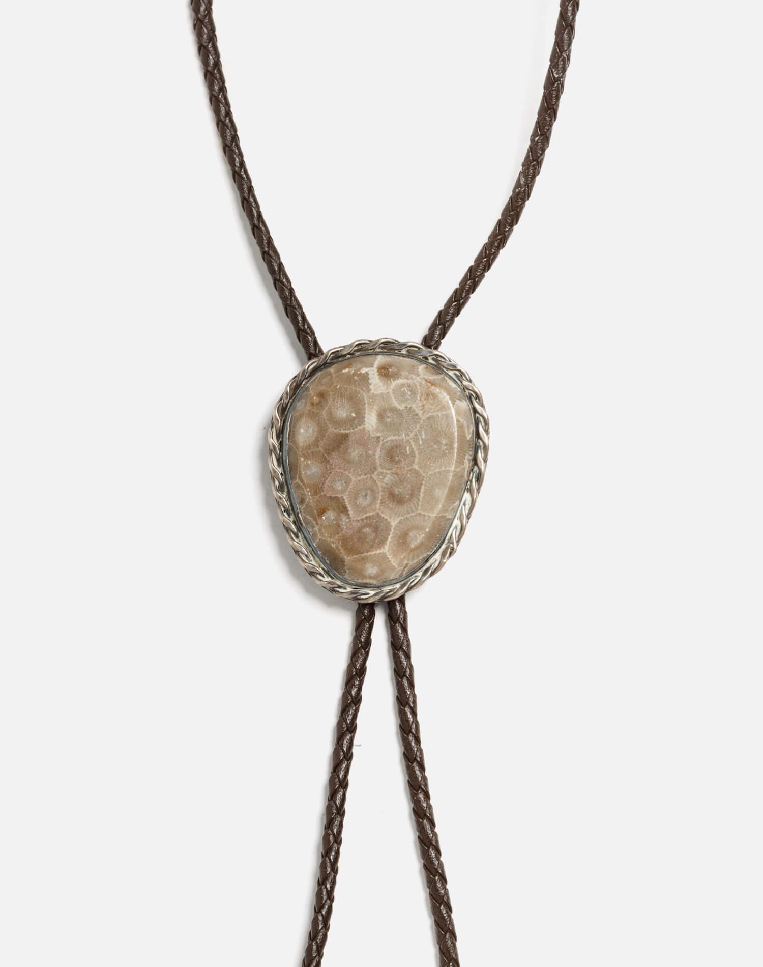 70s Sterling Tortuga Agate Bolo Tie Female Product Image