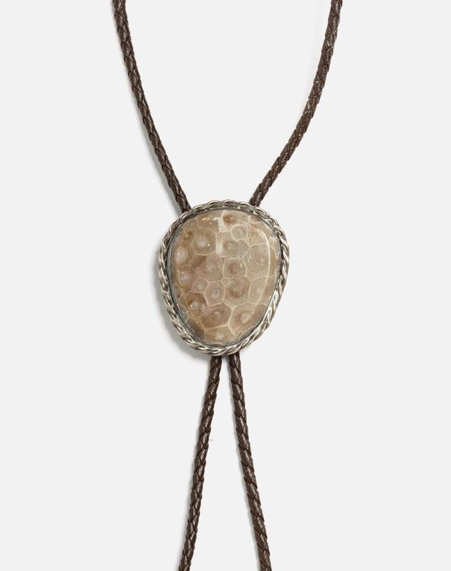 70s Sterling Tortuga Agate Bolo Tie Female Product Image