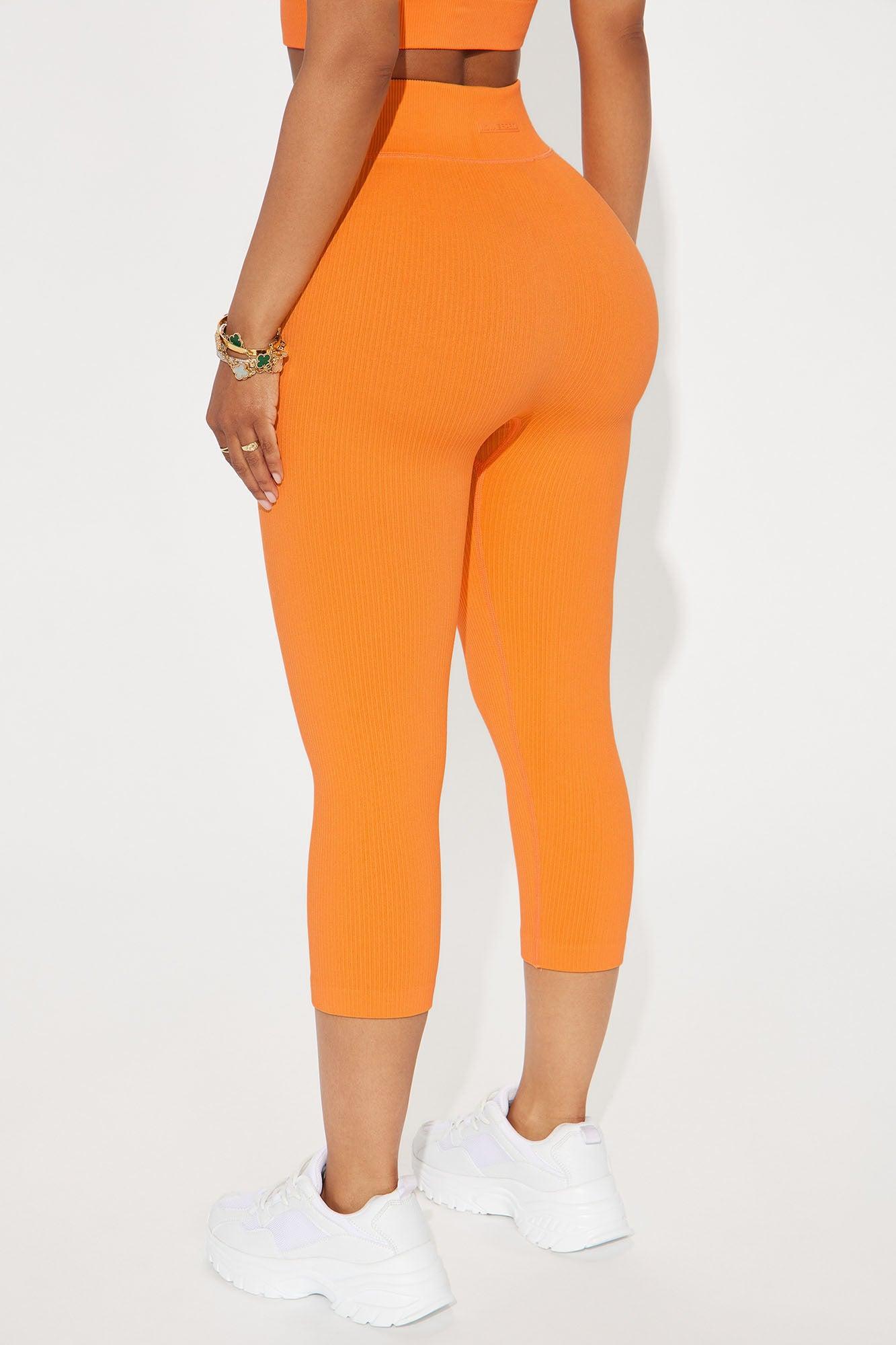 Double Cross Effortless Seamless Active Capri - Tangerine Product Image