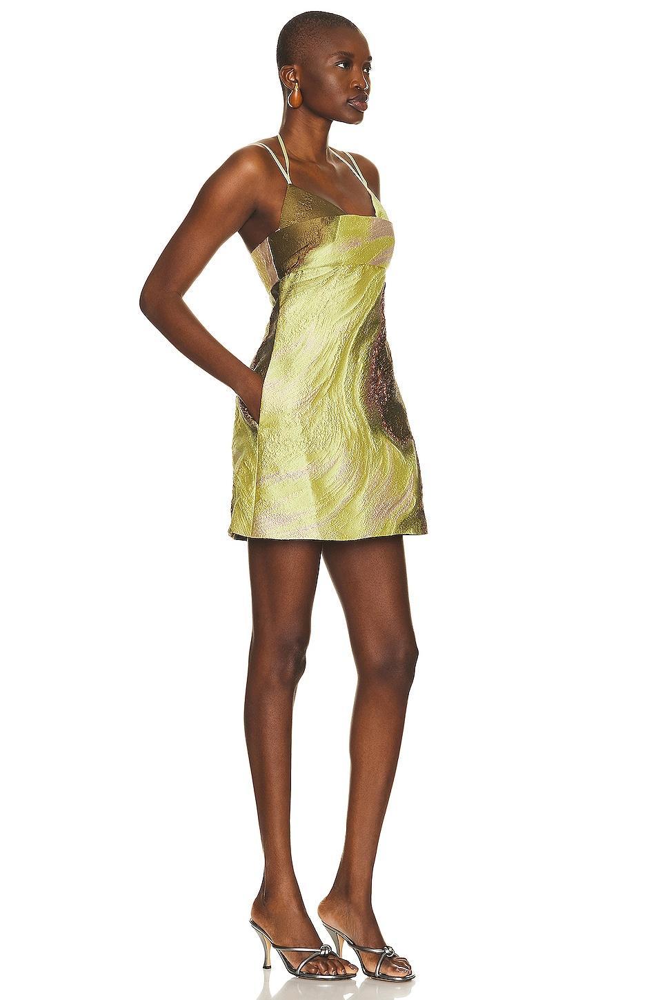 SIMKHAI Rozlyn Mini Dress Green. (also in 0). Product Image