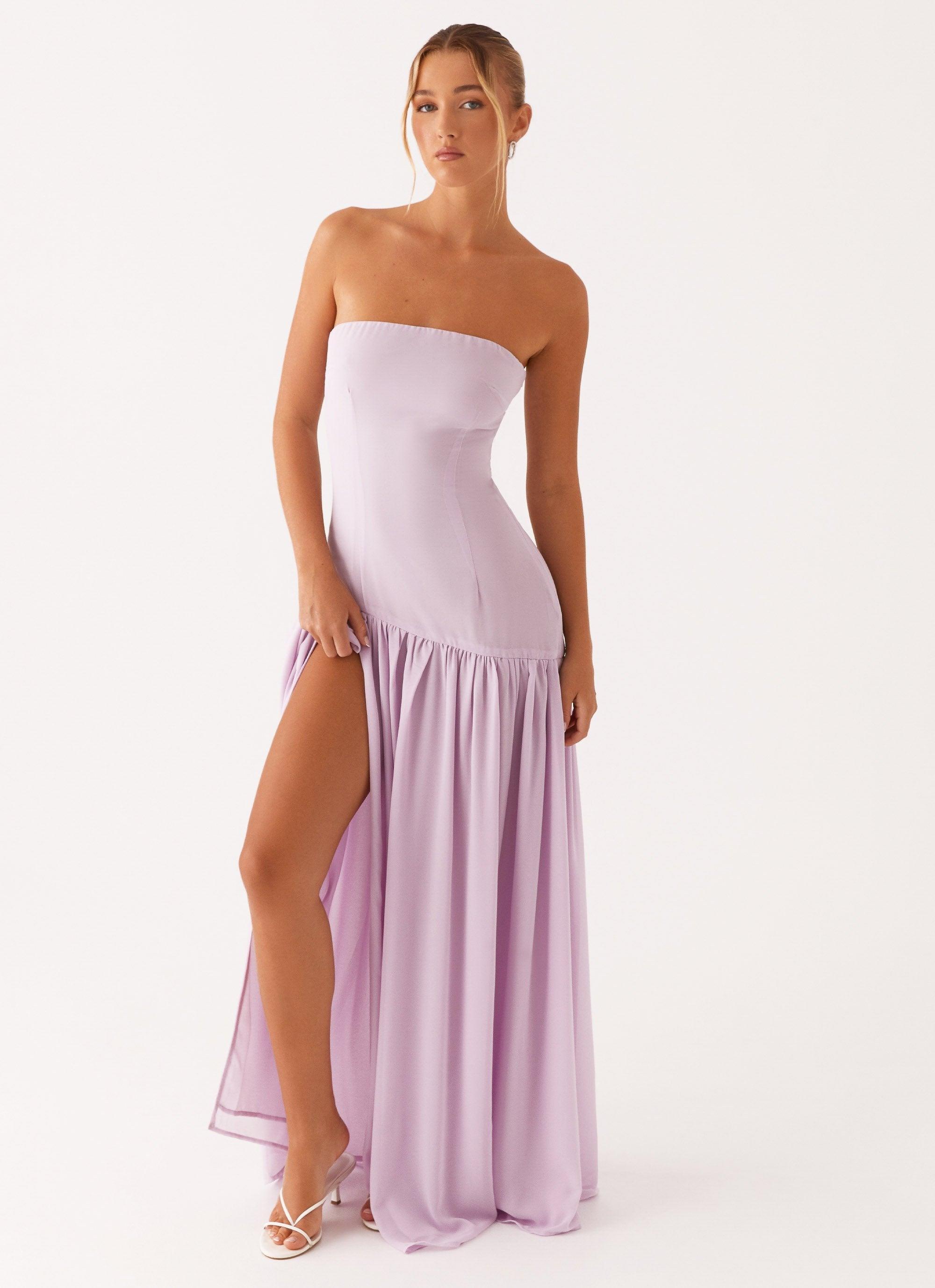 Eden Strapless Maxi Dress - Lilac Product Image