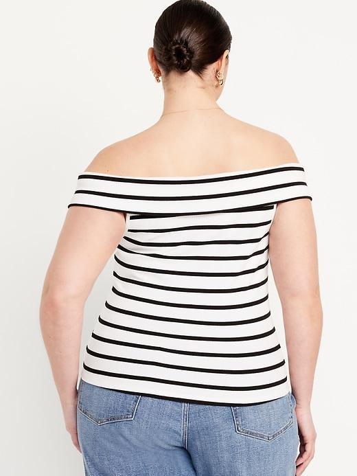 Off-Shoulder Ribbed Top Product Image