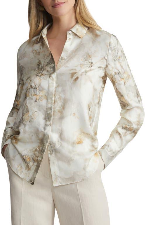 Scottie Botanical-Print Silk Twill Blouse Product Image