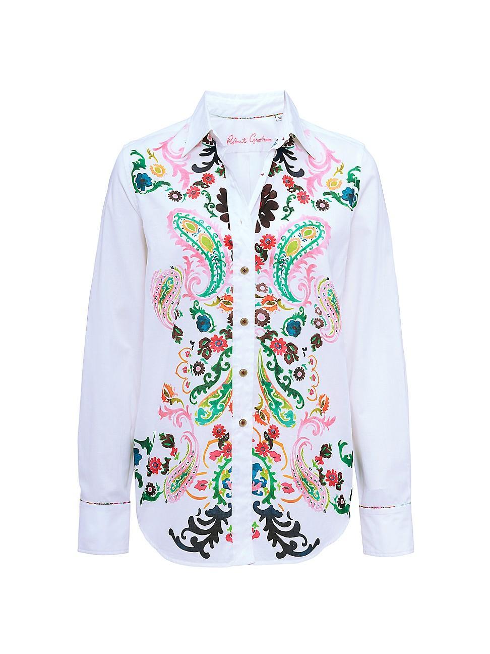 Womens Carrie Floral Paisley Cotton Shirt Product Image