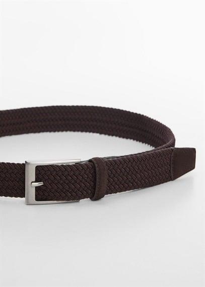 MANGO MAN - Braided elastic belt chocolateMen Product Image