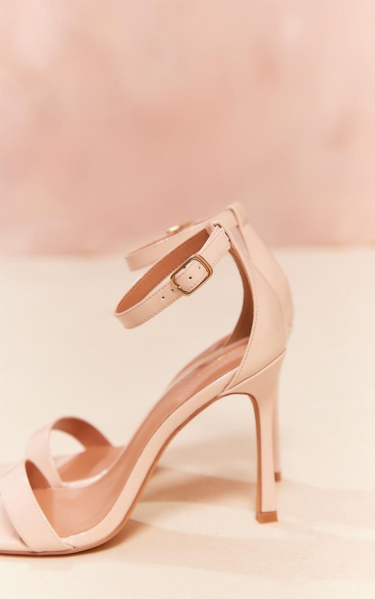 Nude Wide Fit PU Classic Square Toe Barely There High Heeled Sandals product image