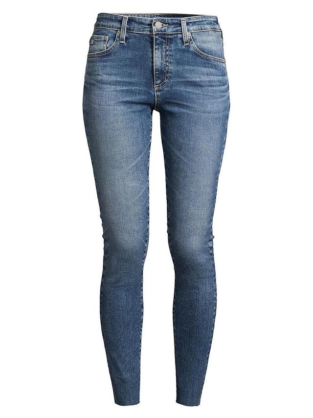 Ag Farrah High Rise Raw Hem Ankle Skinny Jeans in 12 Years Fluid Product Image