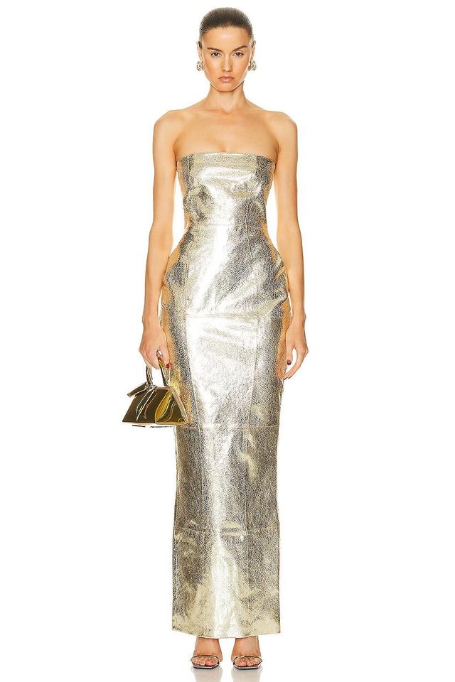 retrofete Lavonne Dress Metallic Gold. (also in L). Product Image