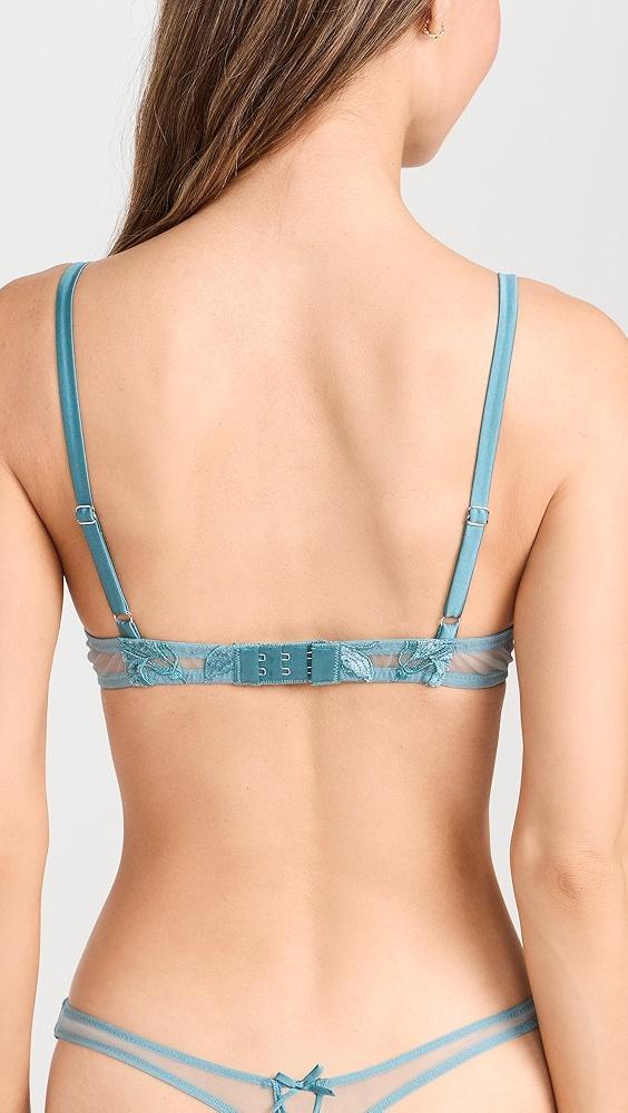 Fleur du Mal Velvet Lily Embrodiery Balconette Bra | Shopbop Product Image