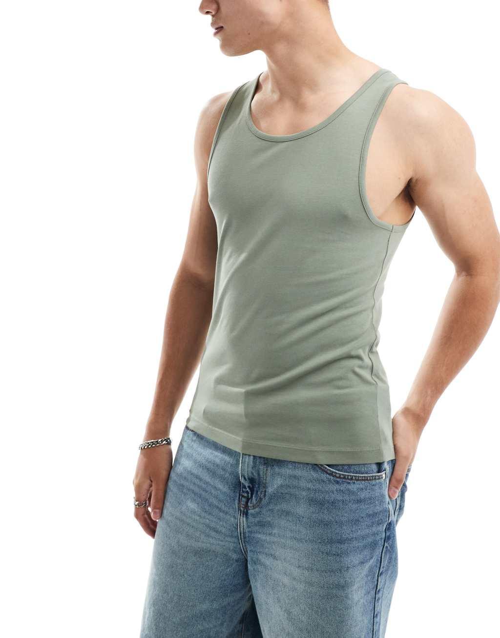 ASOS DESIGN 5 pack muscle fit tank tops in multiple color Product Image