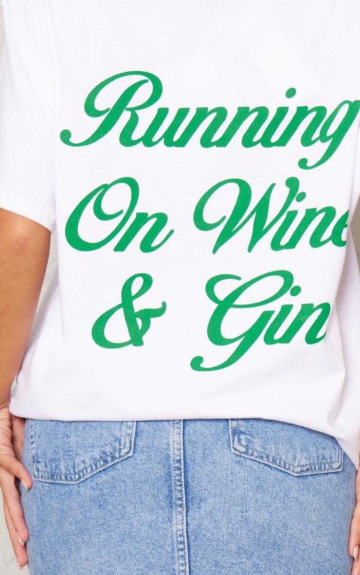 White Wine And Gin Printed Oversized T Shirt Product Image