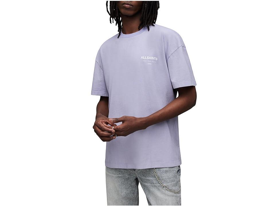 AllSaints Underground Short Sleeve Crew (Fresh Lilac) Men's Clothing Product Image