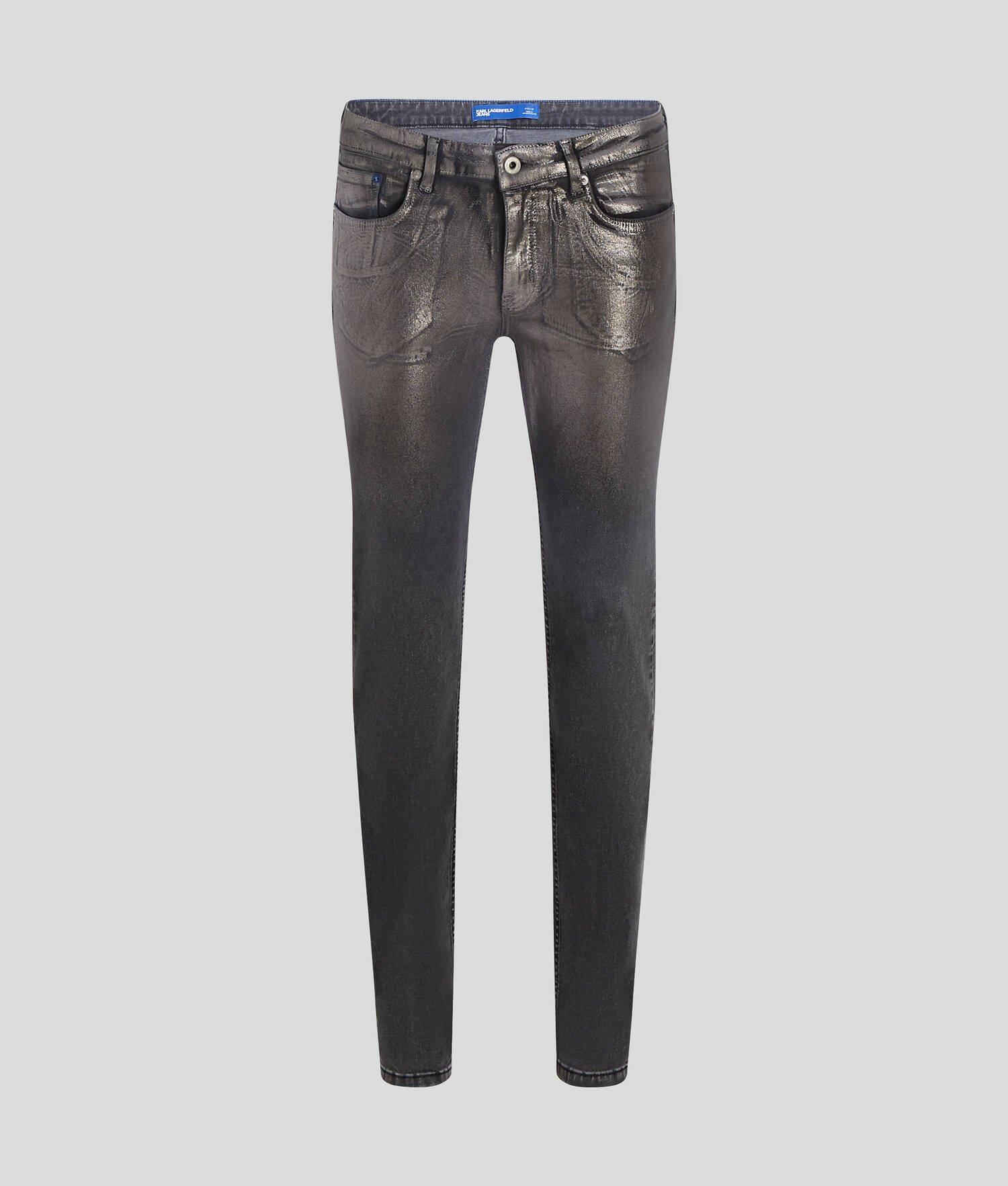 COATED MID-RISE SLIM JEANS Product Image