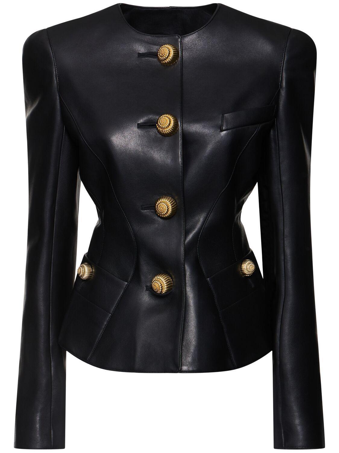 Leather Jacket In Black Product Image