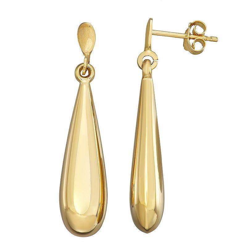 Forever 14K Gold Puffed Teardrop Earrings, Womens Product Image