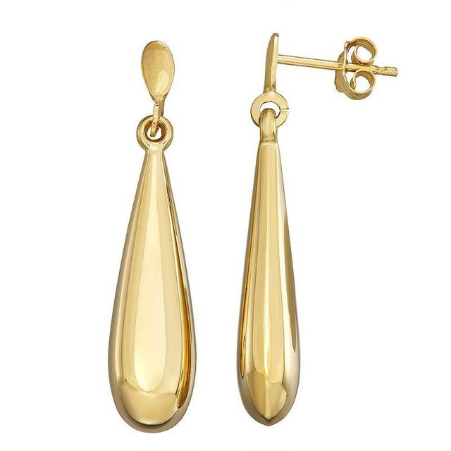 Forever 14K Gold Puffed Teardrop Earrings, Womens, Yellow Product Image