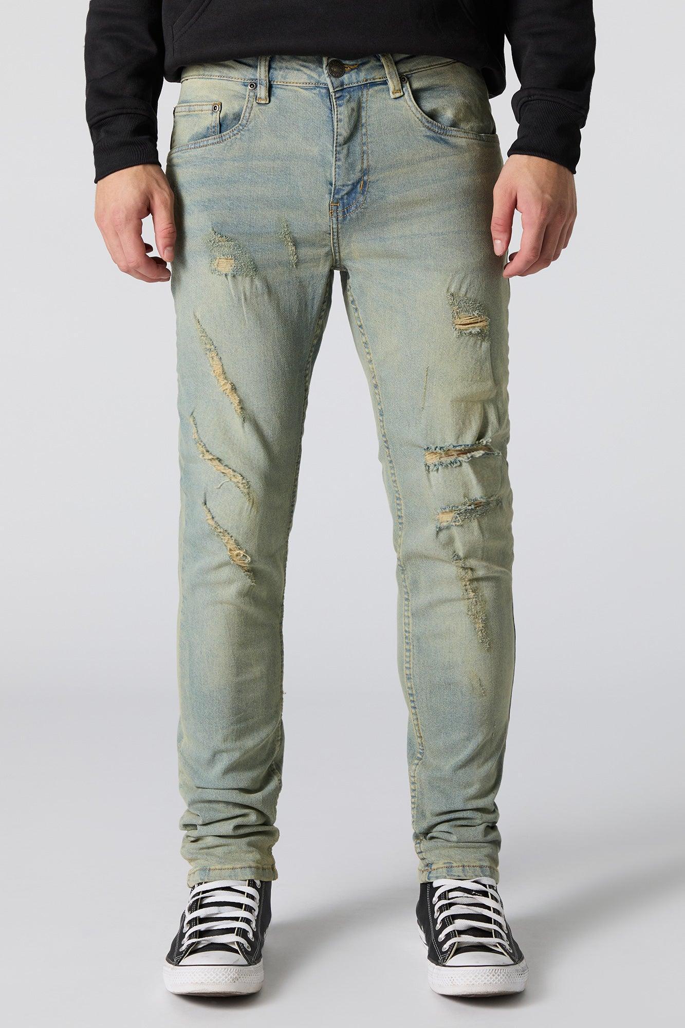 Light Vintage Wash Distressed Skinny Jean Male Product Image