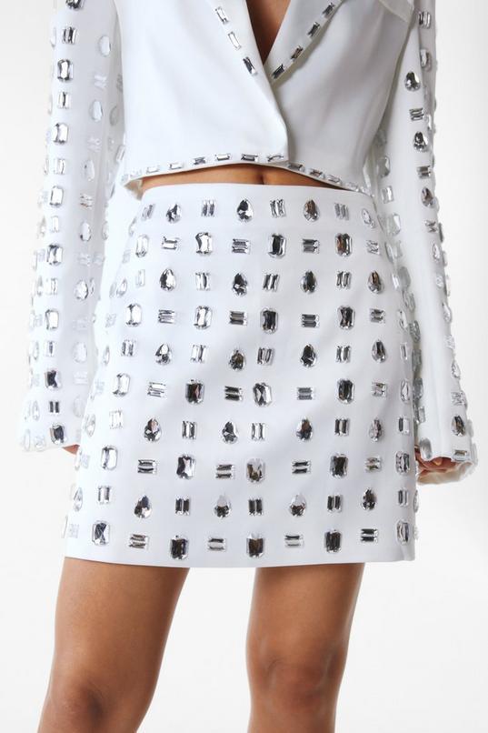 Premium Embellished Tailored Mini Skirt Product Image