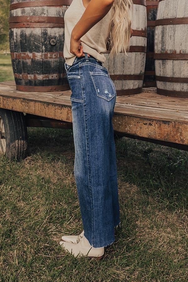 The Penny High Waist Wide Leg Jean in Dark Wash Product Image