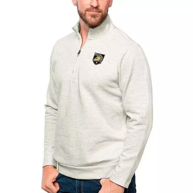 Mens Antigua Heather Gray Charlotte 49ers Gambit Quarter-Zip Pullover Top Product Image