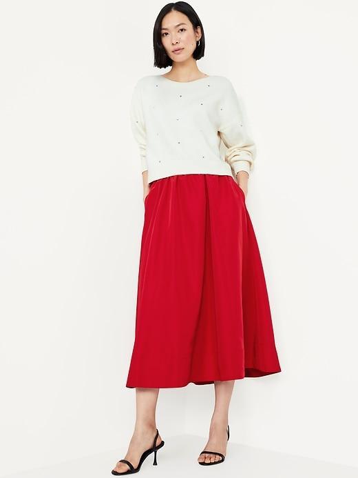 Taffeta Midi Swing Skirt Product Image