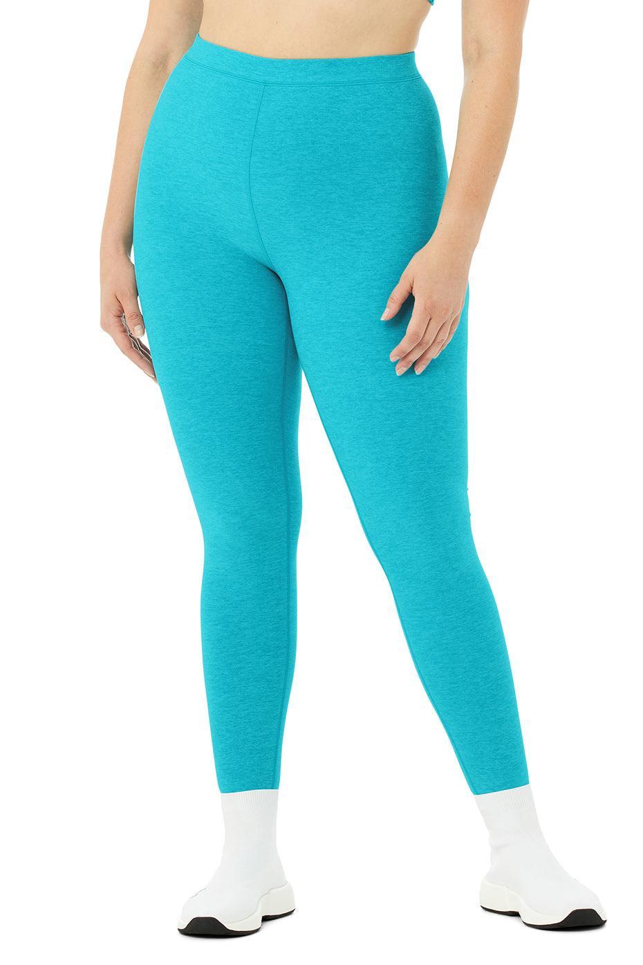 High-Waist Alosoft Flow Legging - Bright Aqua Heather Female Product Image