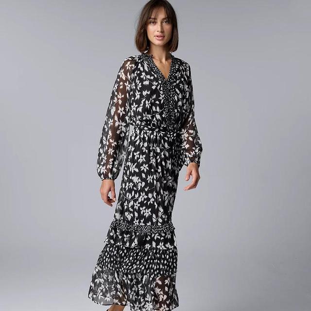 Womens Simply Vera Vera Wang Tiered Ruffle Maxi Dress Product Image