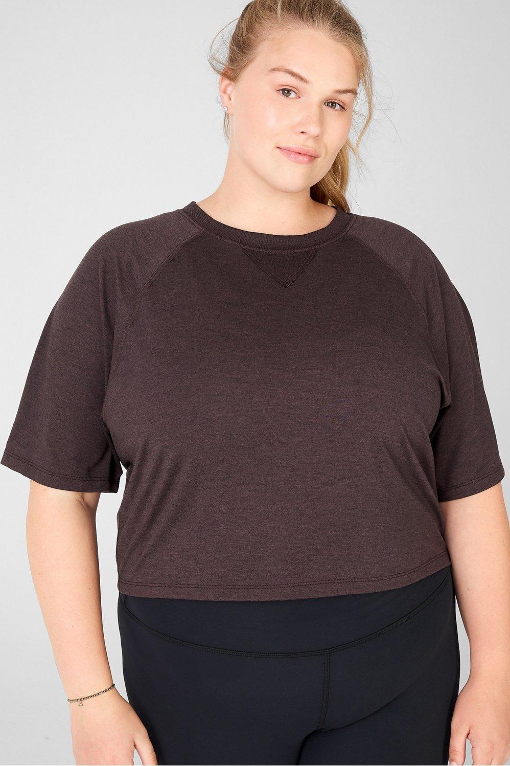 Fabletics Loveday Short-Sleeve Raglan Tee Womens Rust Heather plus Size 4X Product Image