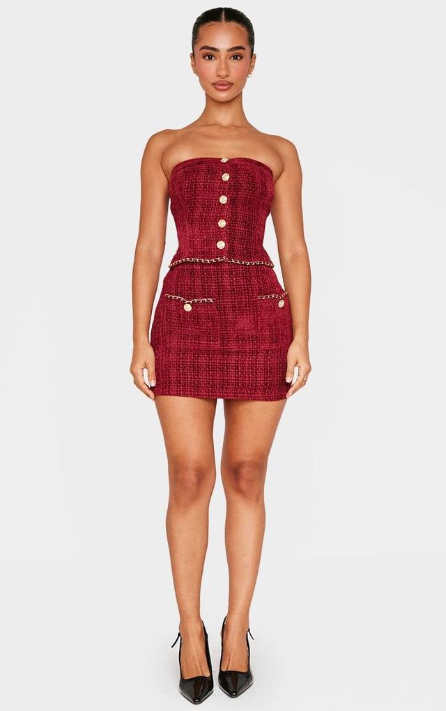 Petite Red Twill Mini Skirt Product Image