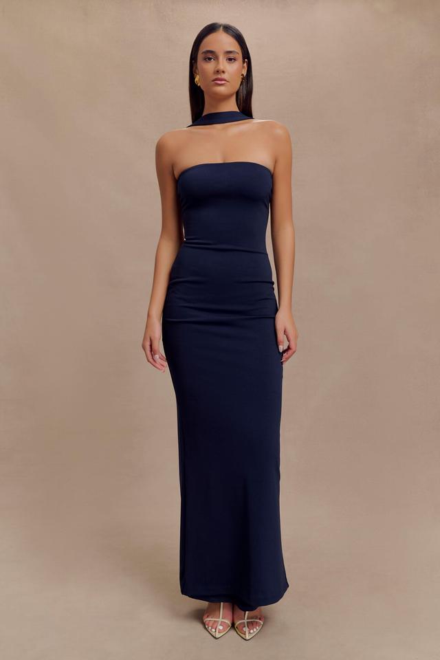 Velma Halter Collar Maxi Dress - Black Product Image