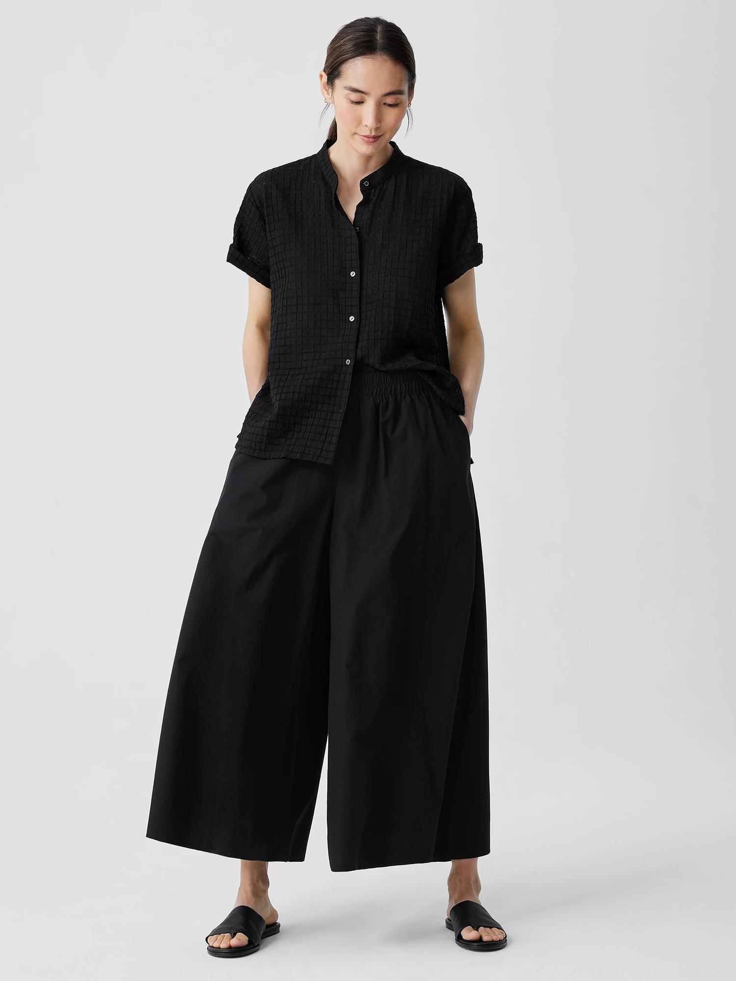 EILEEN FISHER Washed Organic Cotton Poplin Skirt Pantfemale Product Image