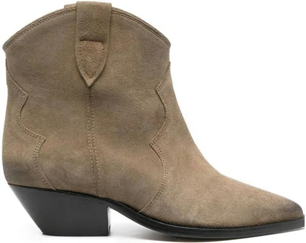 ISABEL MARANT Women's Dewina Leather Boots In Dove Grey Product Image