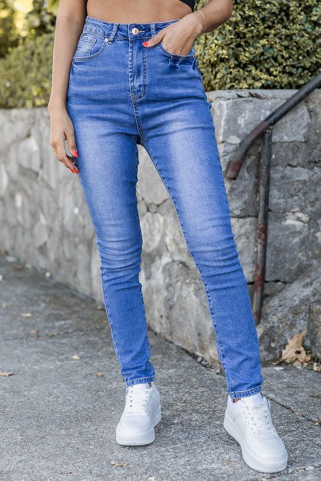 Blaire Medium Wash Ultra High Rise Skinny Jeans FINAL SALE product image