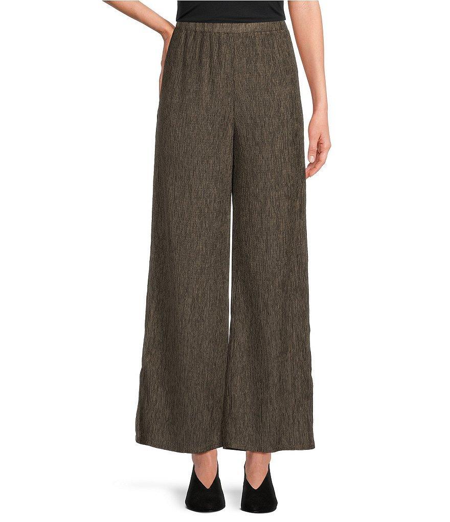 Eileen Fisher Woven Plisse Wide Leg Ankle Pant Product Image