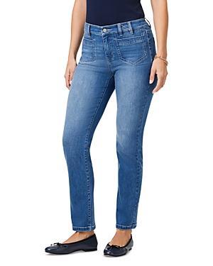 Nic+Zoe High Rise Straight Leg Jeans in Blue Product Image