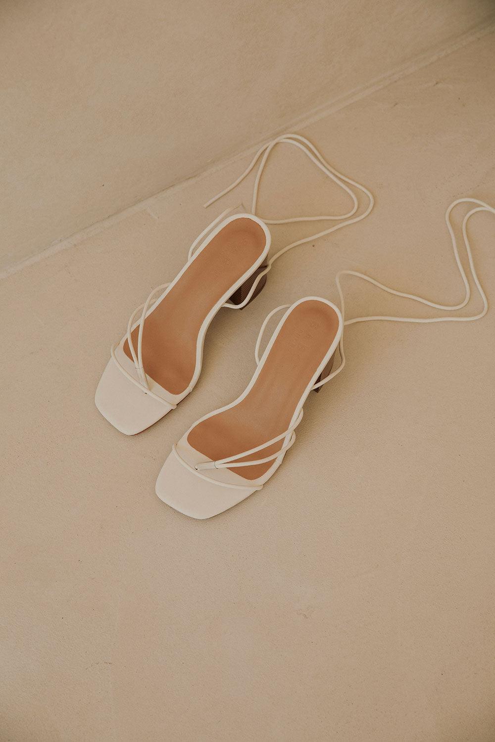 Zita Strappy Heels - White Product Image