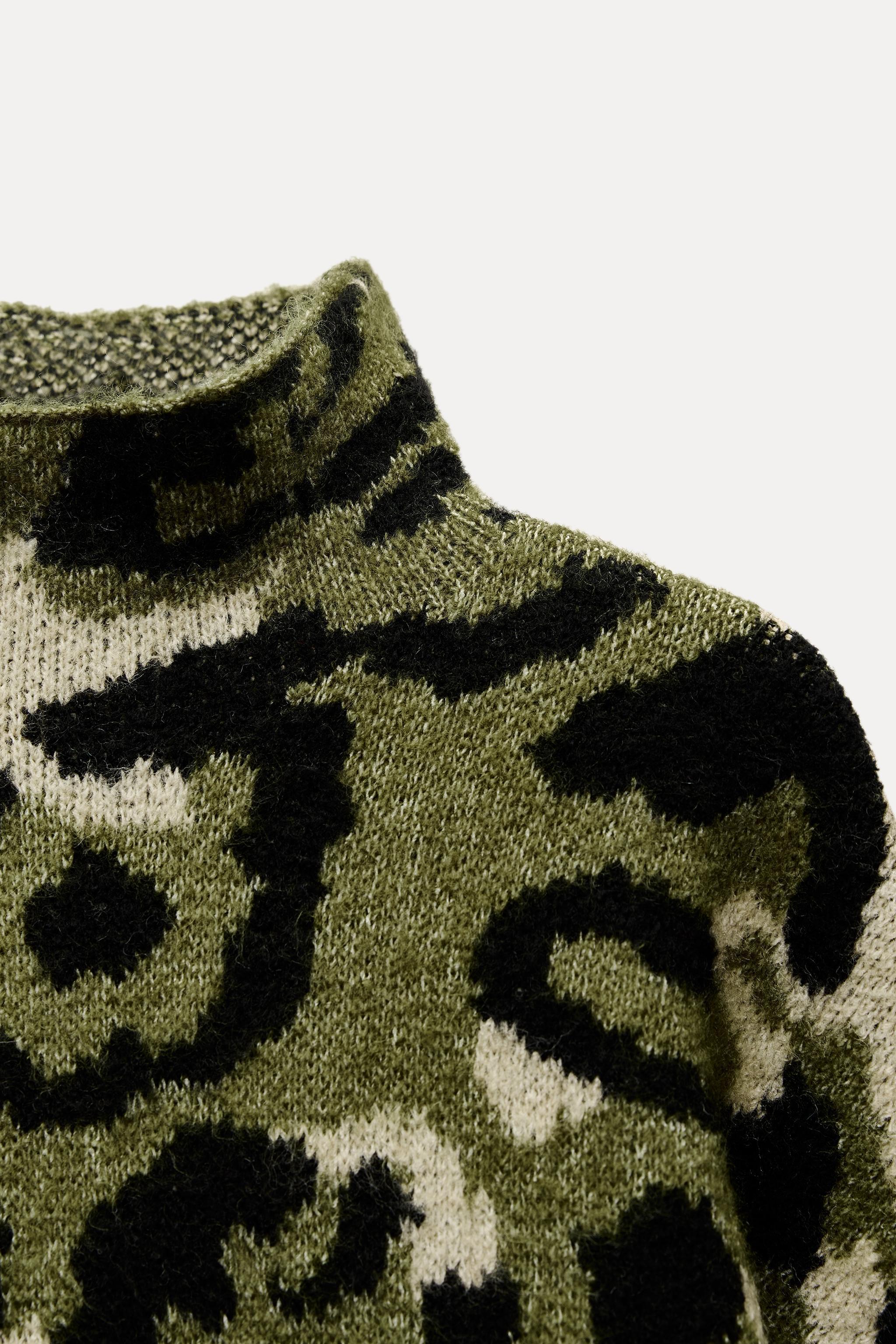 JACQUARD KNIT ANIMAL PATTERN SWEATER Product Image