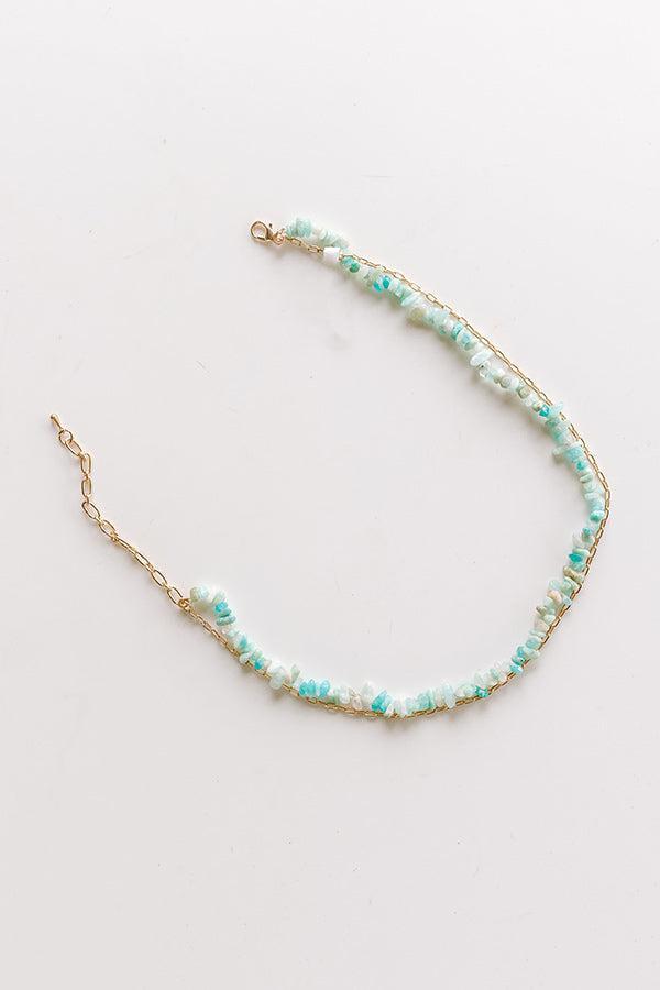 Seaside Bliss Semi Precious Layered Necklace in Green Product Image