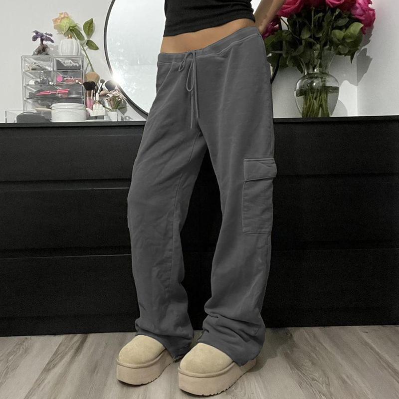 Low Waist Drawstring Sweatpants Product Image