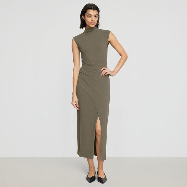 Yimei Mock-Neck Side-Slit Dress Product Image