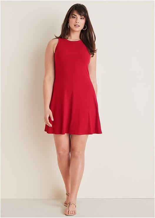 Ribbed Fit And Flare Dress Product Image