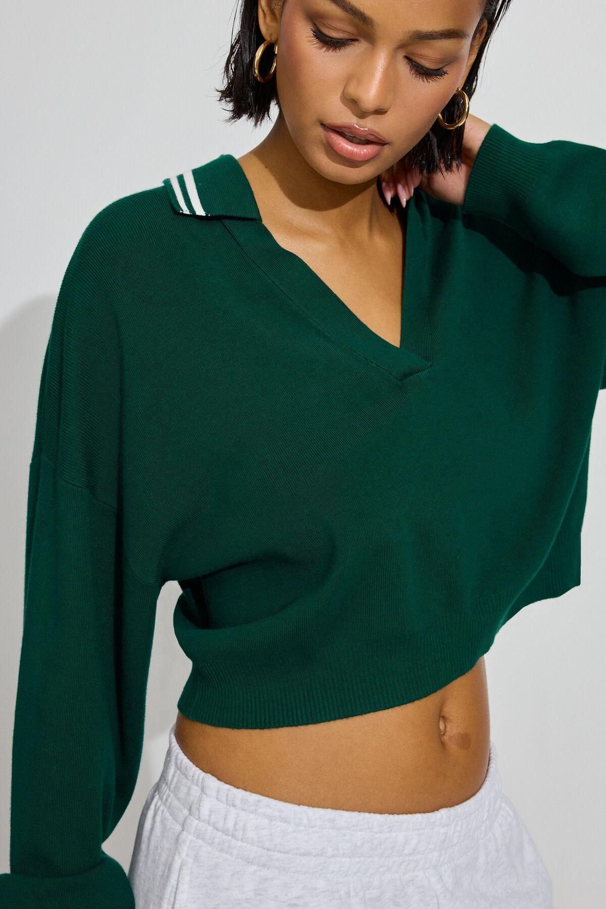 Cropped Boxy Polo Top Product Image